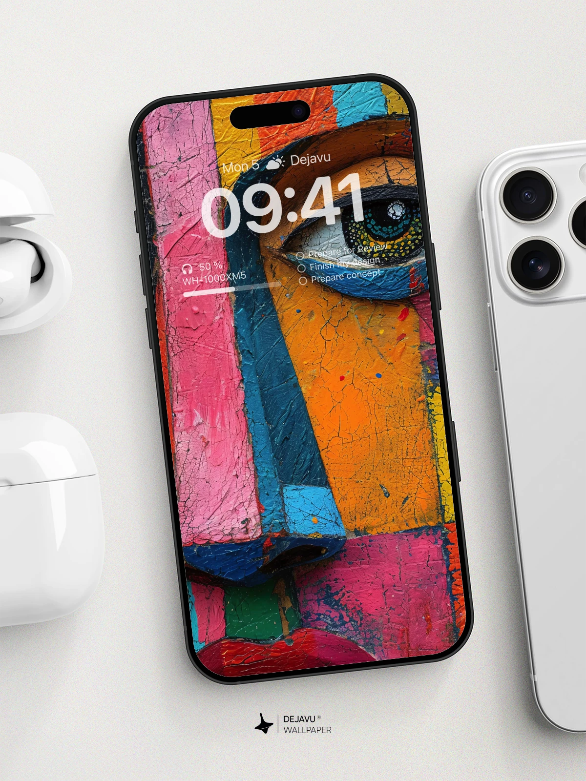 8K Abstract Art Wallpaper: Colorful Face Illustration