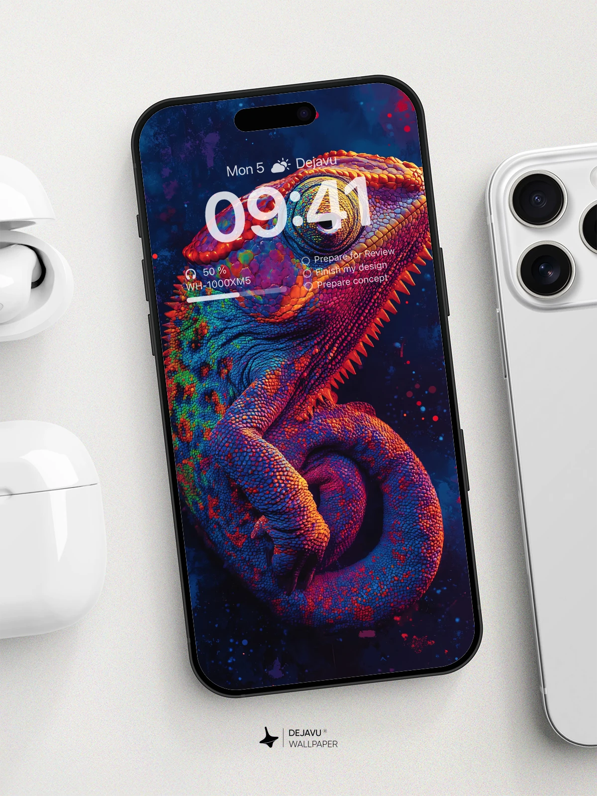 8K Abstract Chameleon Wallpaper: Vibrant, Minimal & Aesthetic