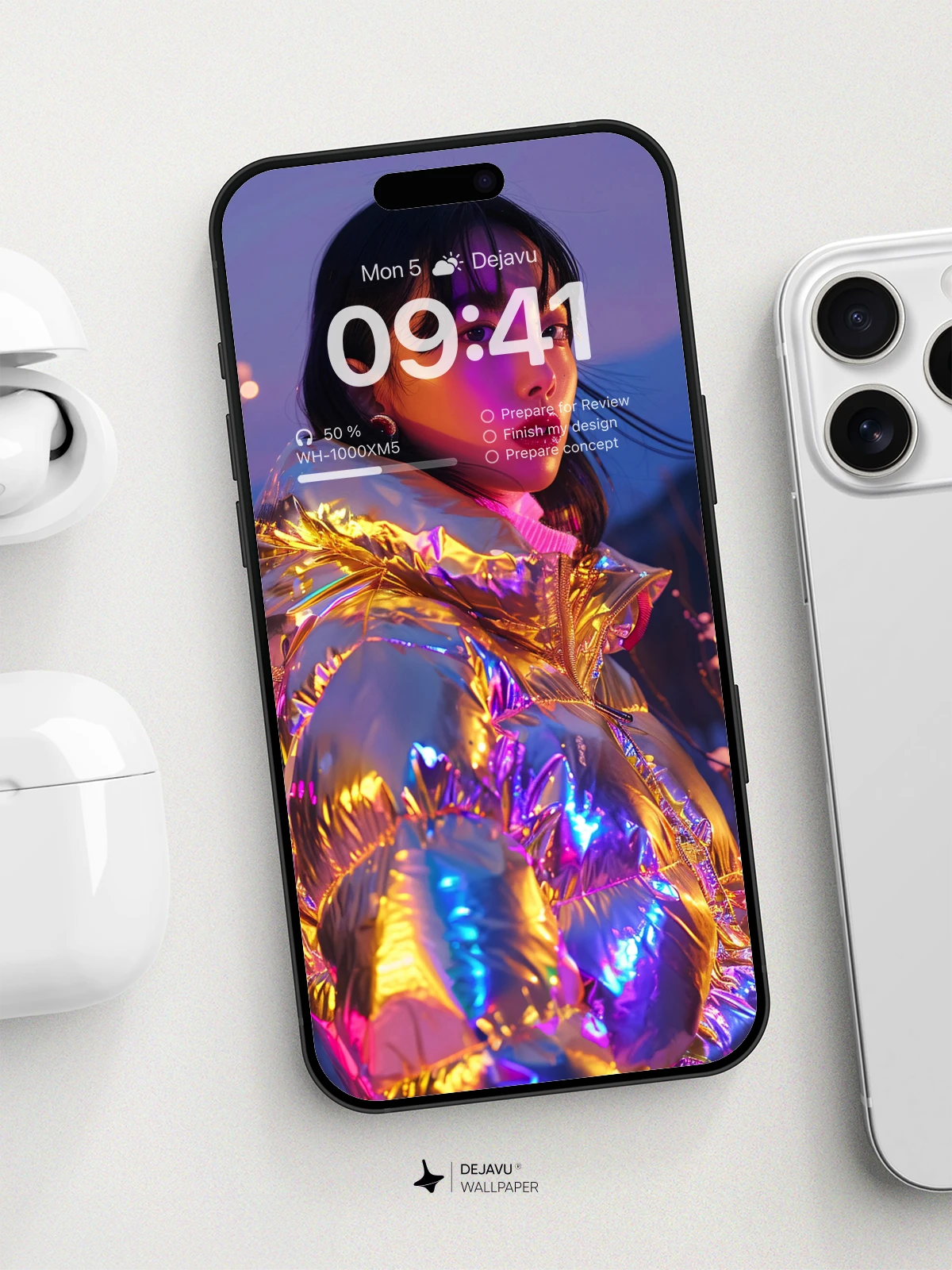 8K Aesthetic Neon Portrait Wallpaper