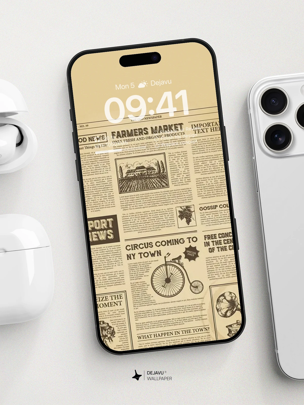 Vintage Newspaper Illustration: Aesthetic 8K Wallpaper