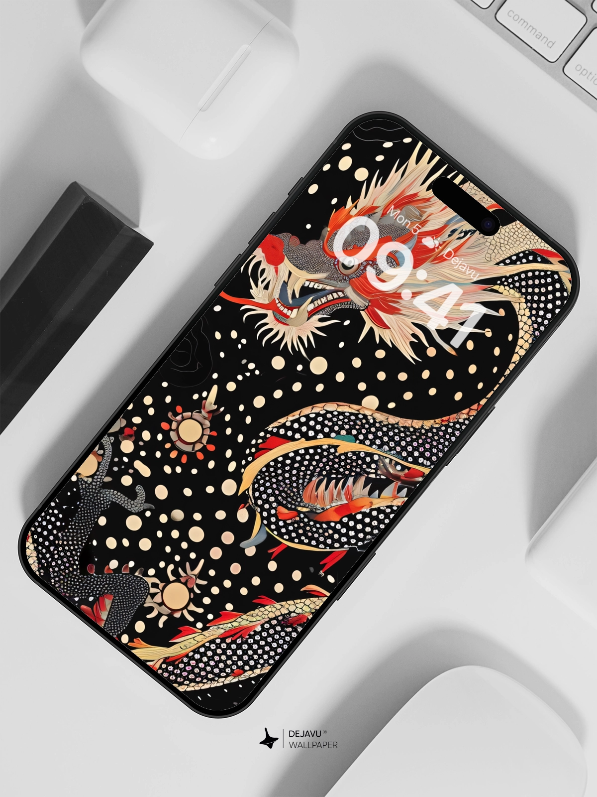 8K Abstract Dragon Illustration: Aesthetic and Tech Wallpaper