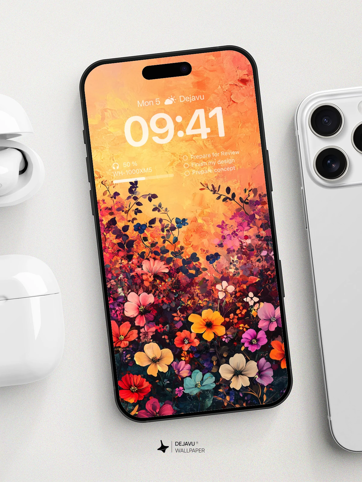8K Abstract Floral Painting Wallpaper