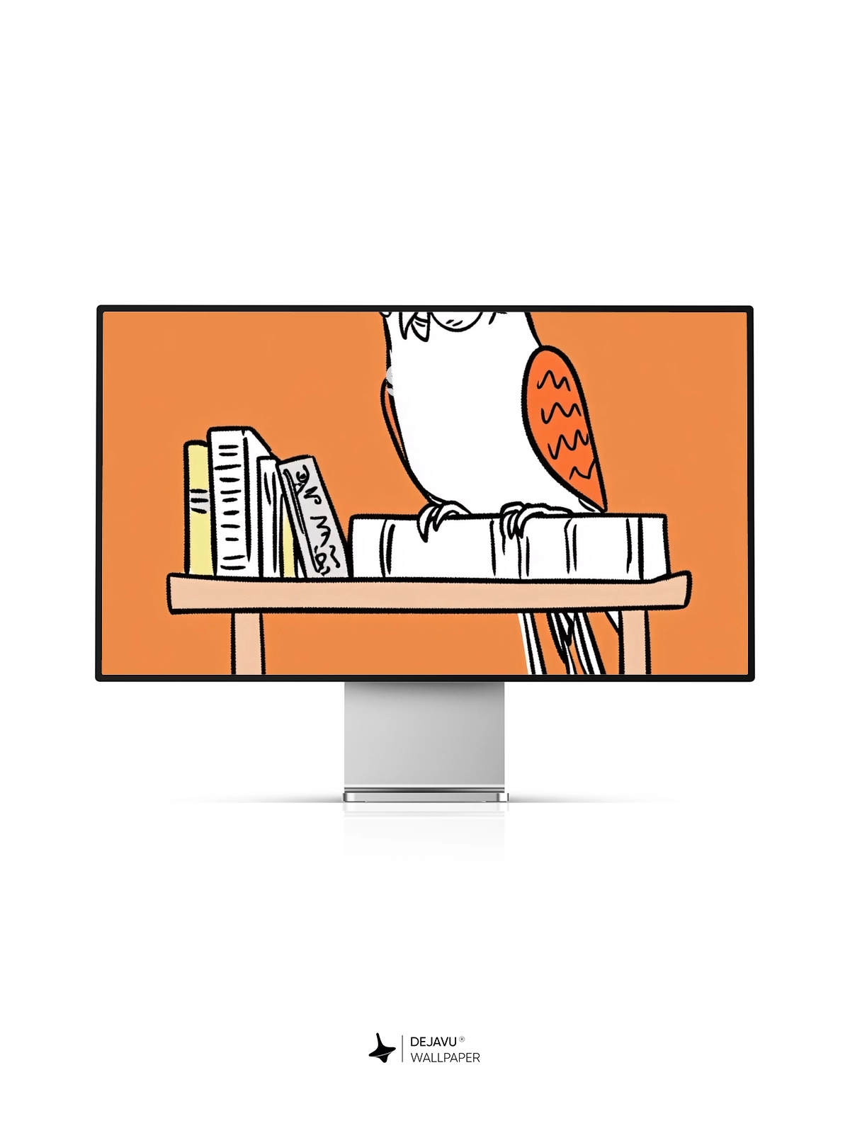 Whimsical Owl Library Wallpaper 8K for iPhone