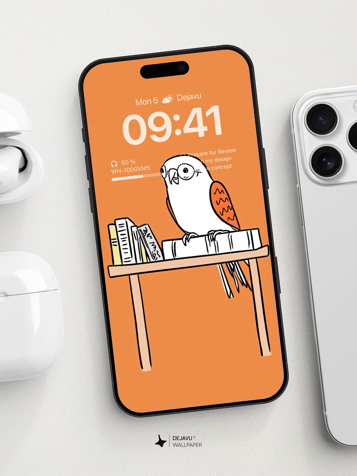 Whimsical Owl Library Wallpaper 8K for iPhone