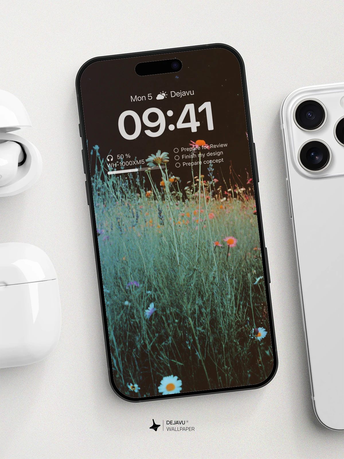 8K Aesthetic Night Garden Wallpaper