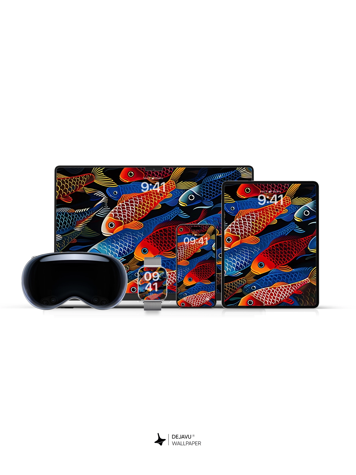 8K Abstract Fish Illustration: Vibrant and Colorful Wallpaper