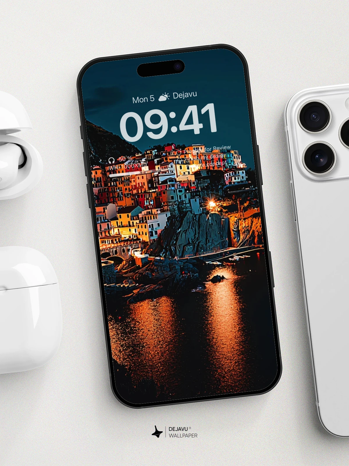 8K Aesthetic Night View of Coastal Town