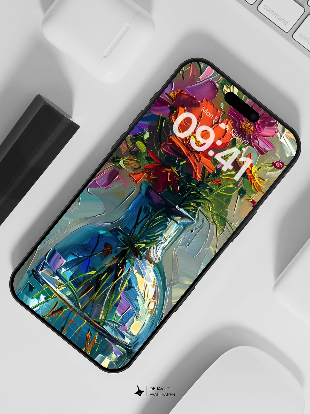 8K Abstract Floral Painting Wallpaper