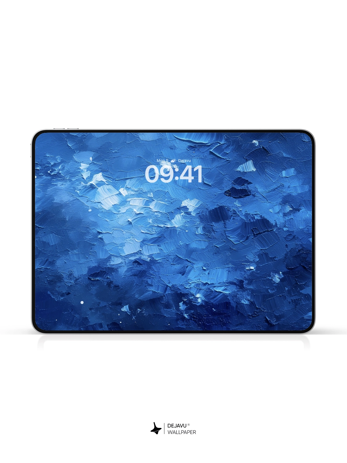 8K Abstract Blue Painting Wallpaper