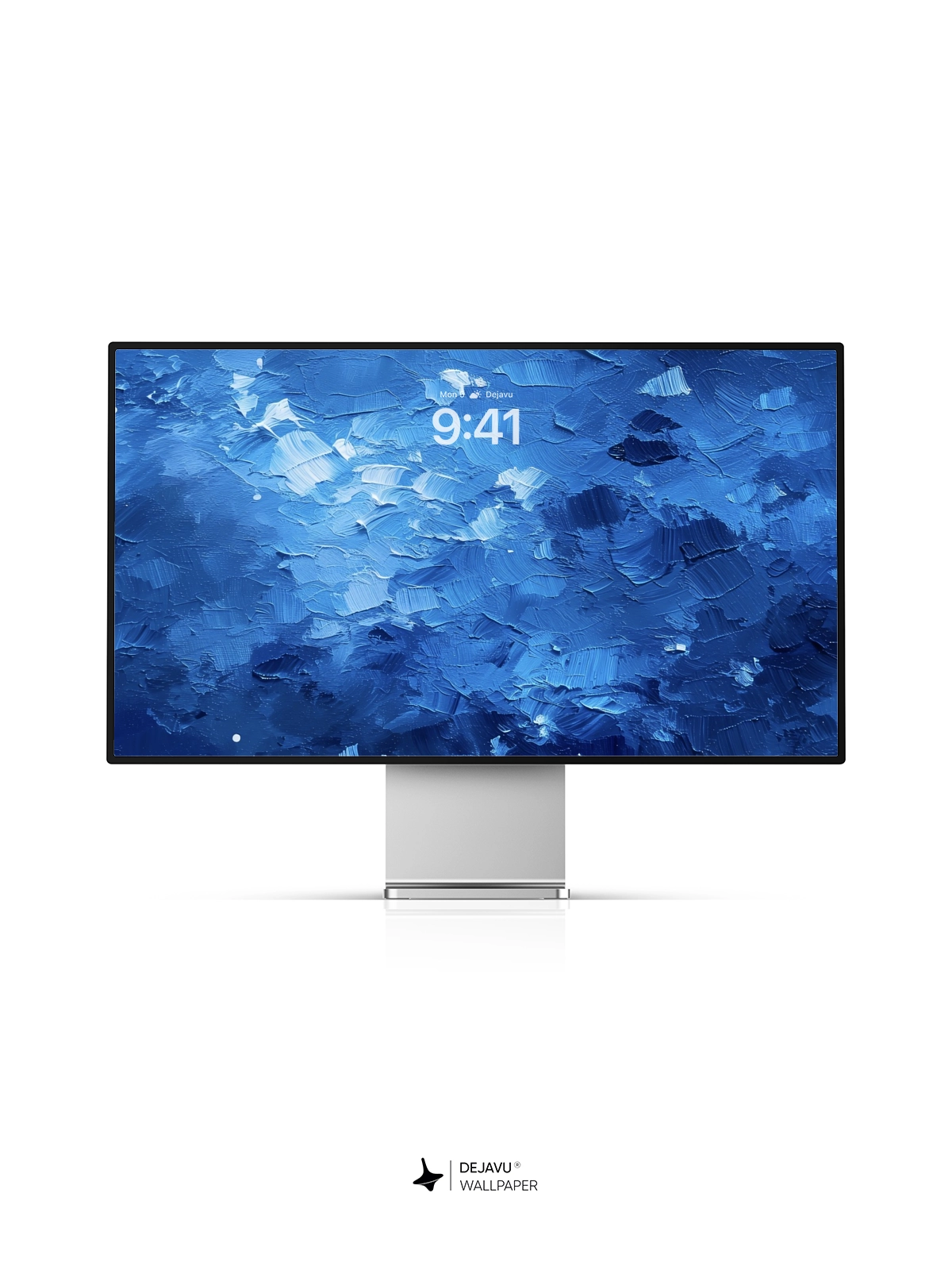 8K Abstract Blue Painting Wallpaper