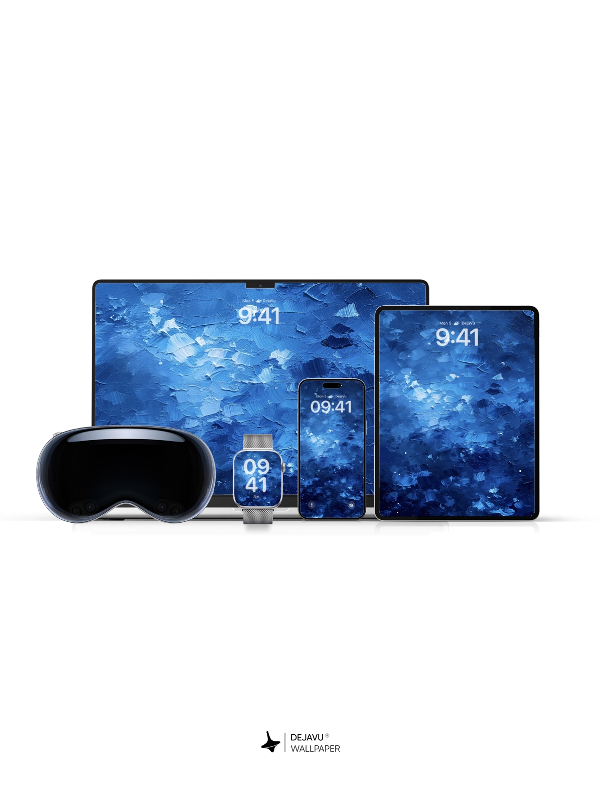 8K Abstract Blue Painting Wallpaper