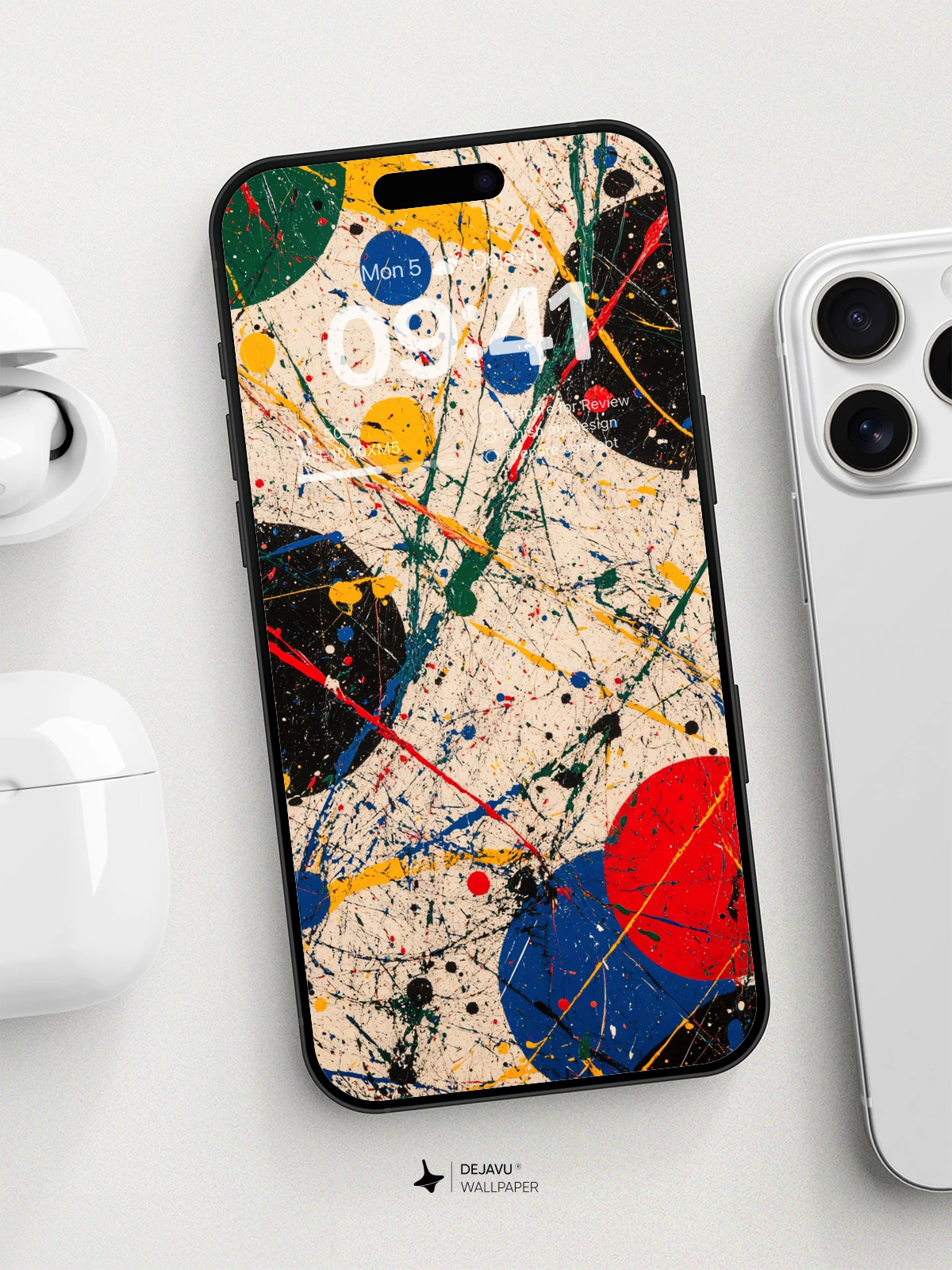 8K Abstract Art: Vibrant Paint Splatter Wallpaper