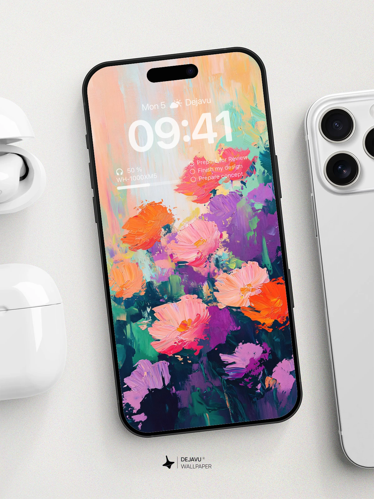 8K Abstract Floral Painting Wallpaper