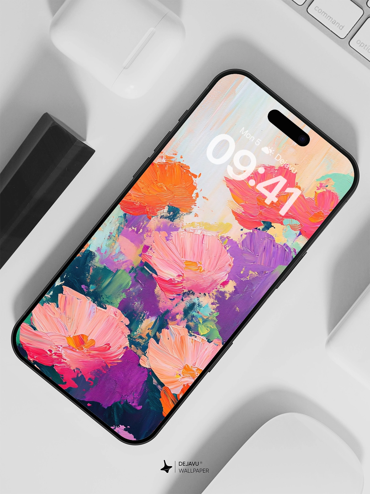 8K Abstract Floral Painting Wallpaper