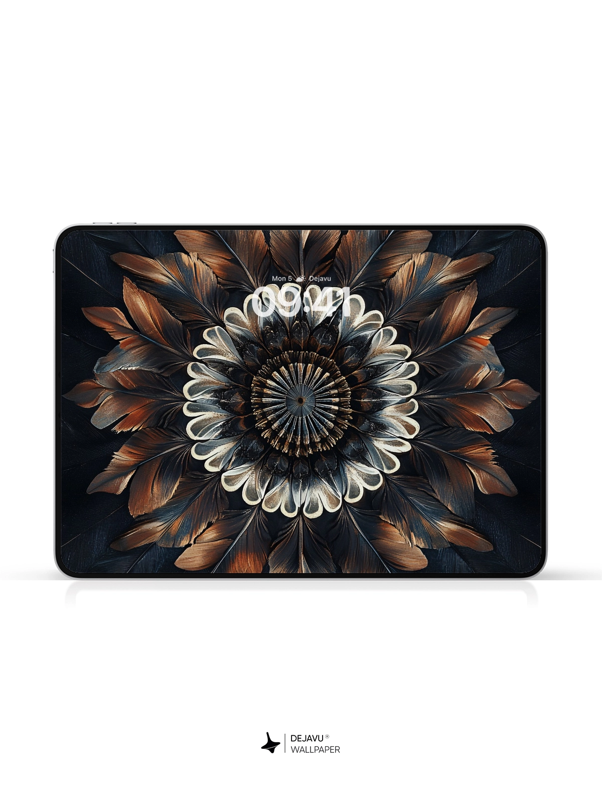 8K Abstract Feather Mandala Wallpaper