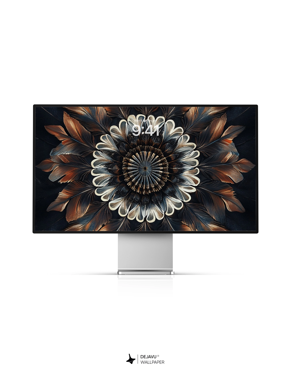 8K Abstract Feather Mandala Wallpaper
