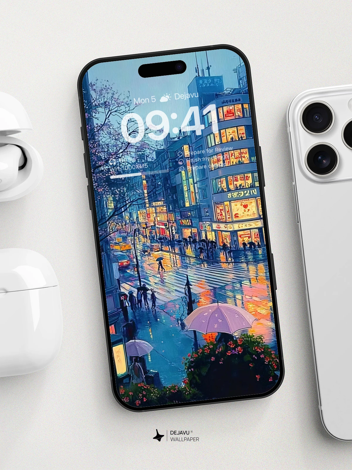 8K Aesthetic Painting of a Rainy Cityscape