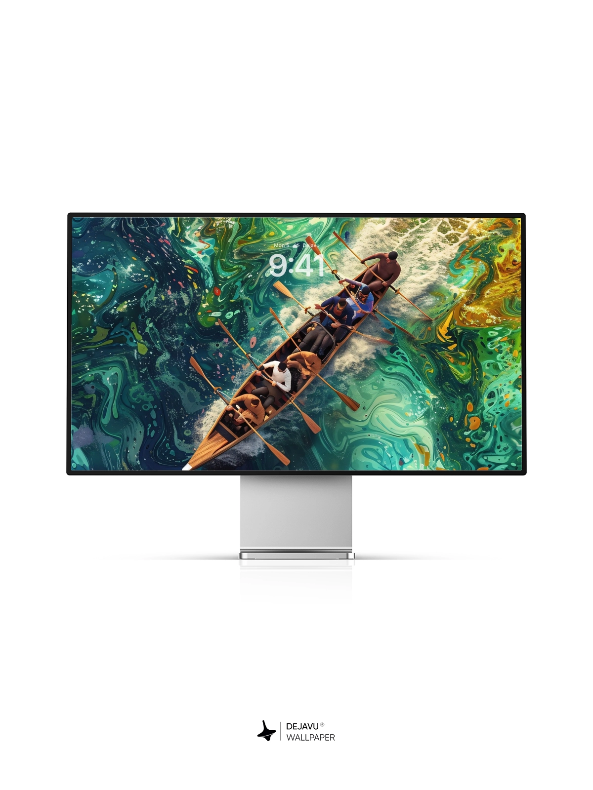 8K Abstract Canoe Adventure: Minimal Aesthetic Wallpaper