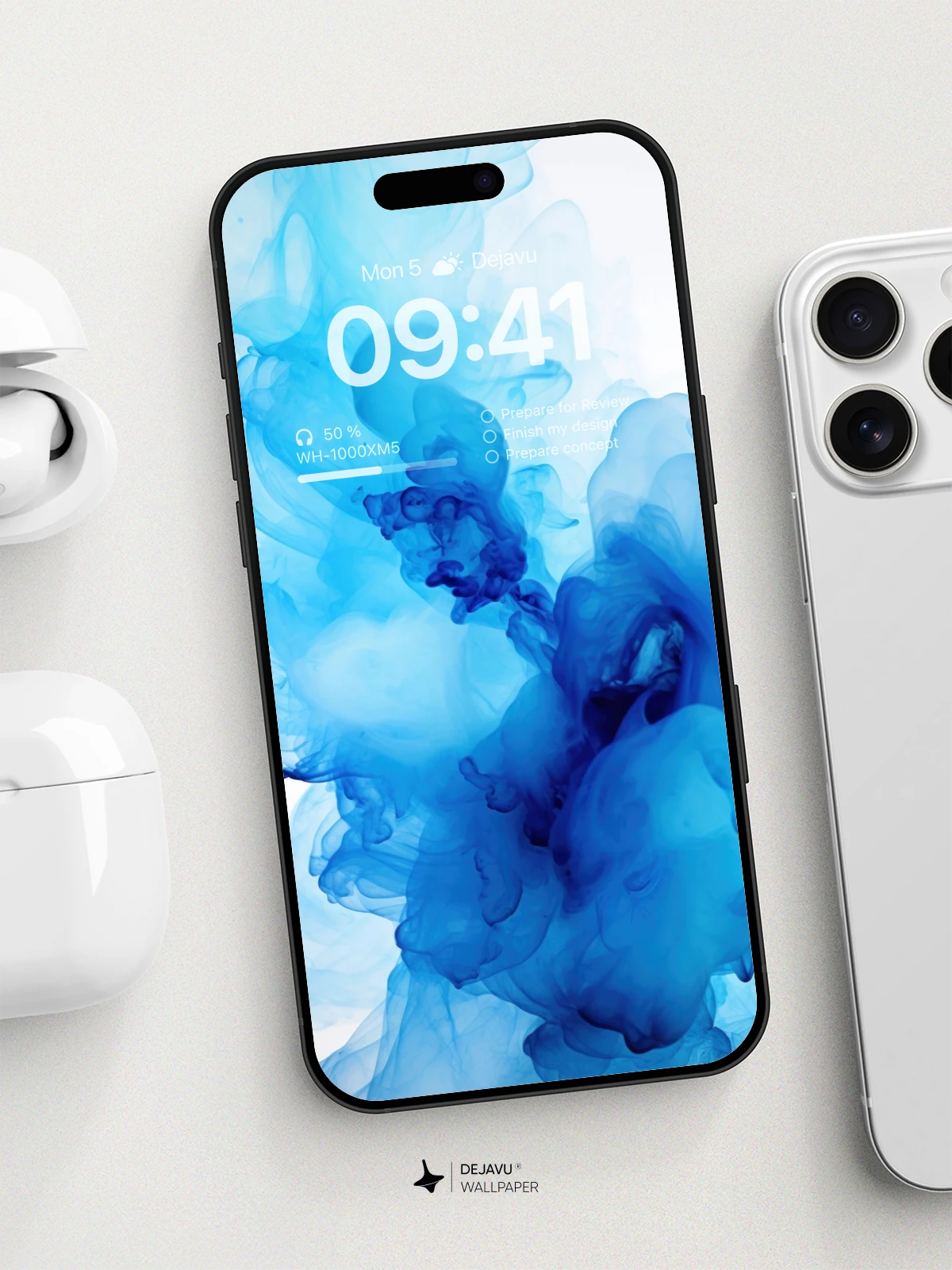 8K Abstract Blue Smoke Minimal Aesthetic Wallpaper