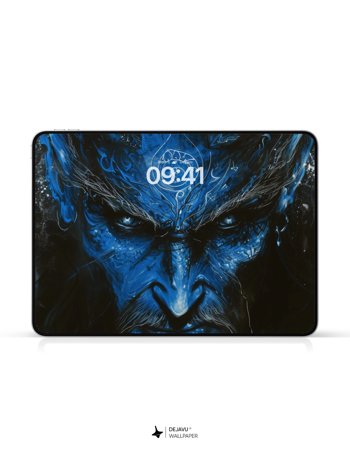 8K Abstract Fantasy Illustration: Blue Mystic Warrior
