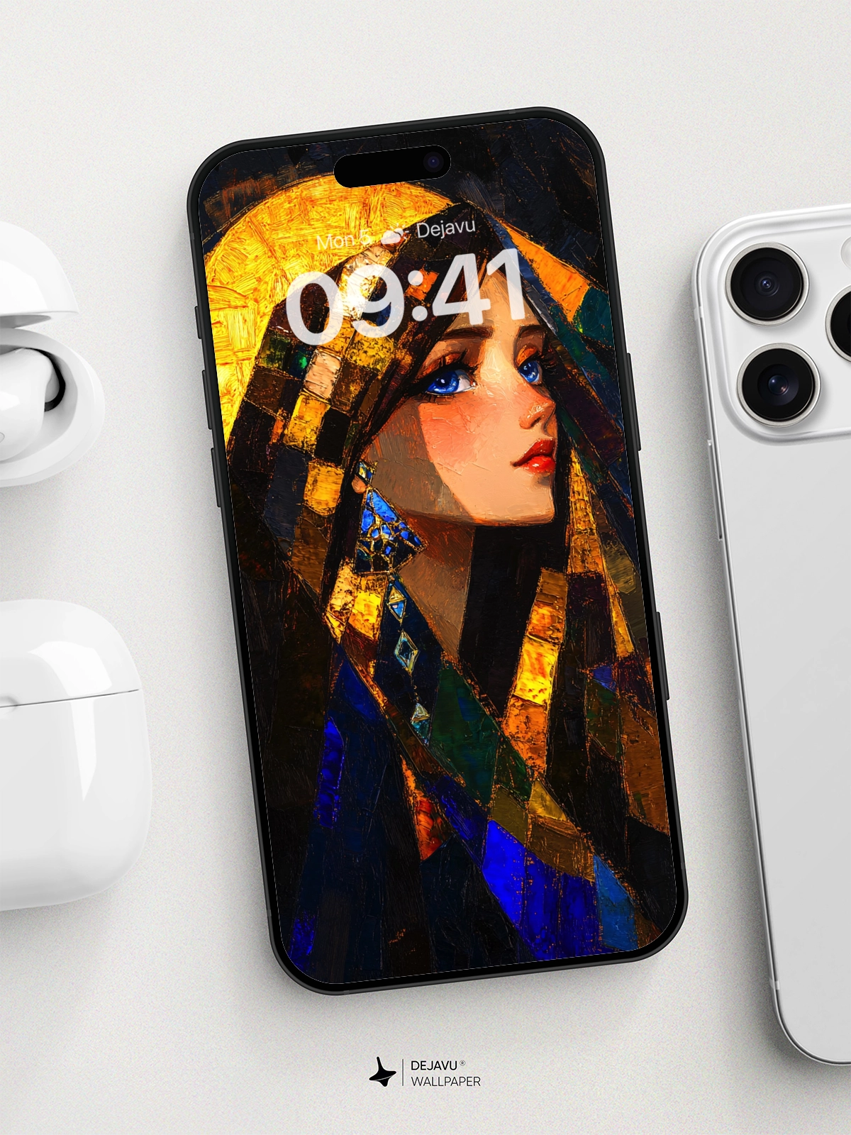 8K Abstract Art: Stained Glass Portrait