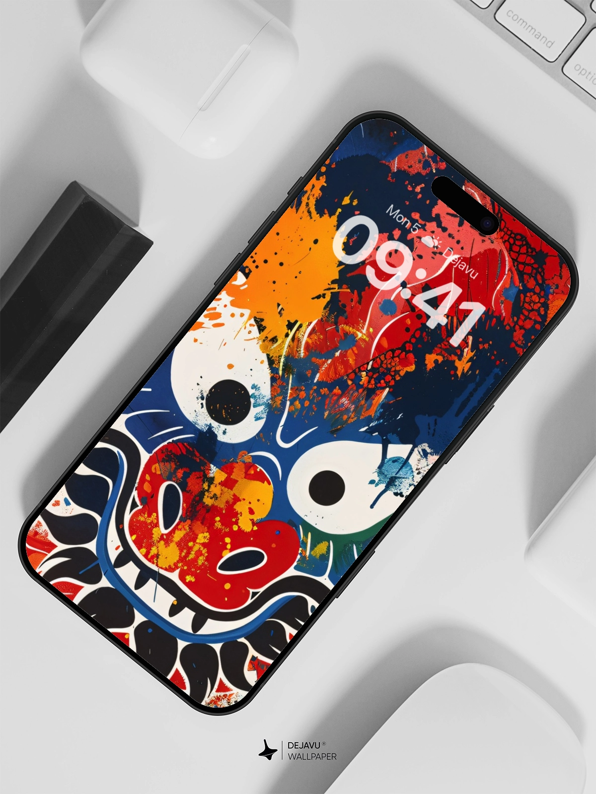 8K Abstract Dragon Illustration: Aesthetic Tech Wallpaper