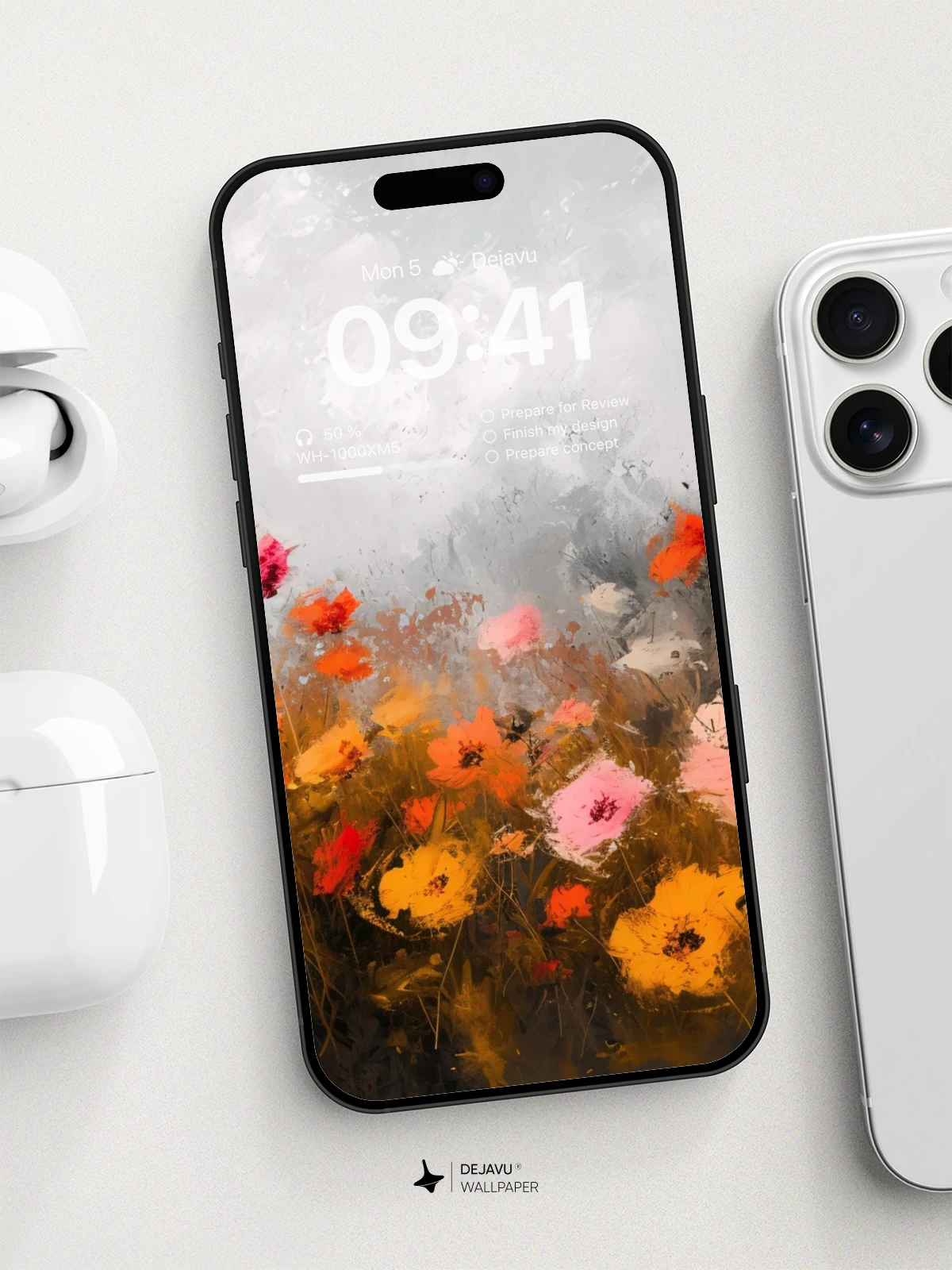 8K Abstract Floral Painting Wallpaper