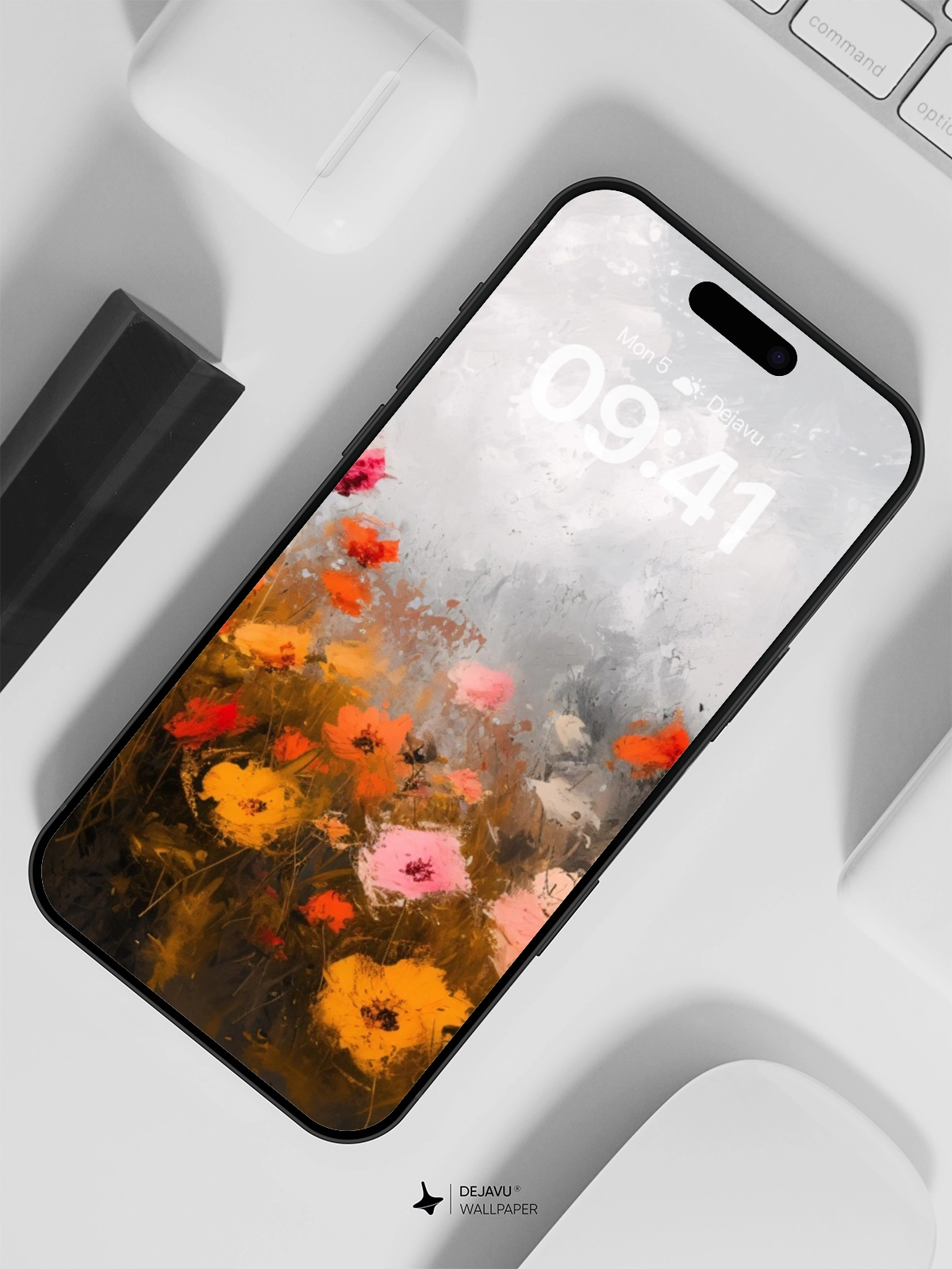 8K Abstract Floral Painting Wallpaper