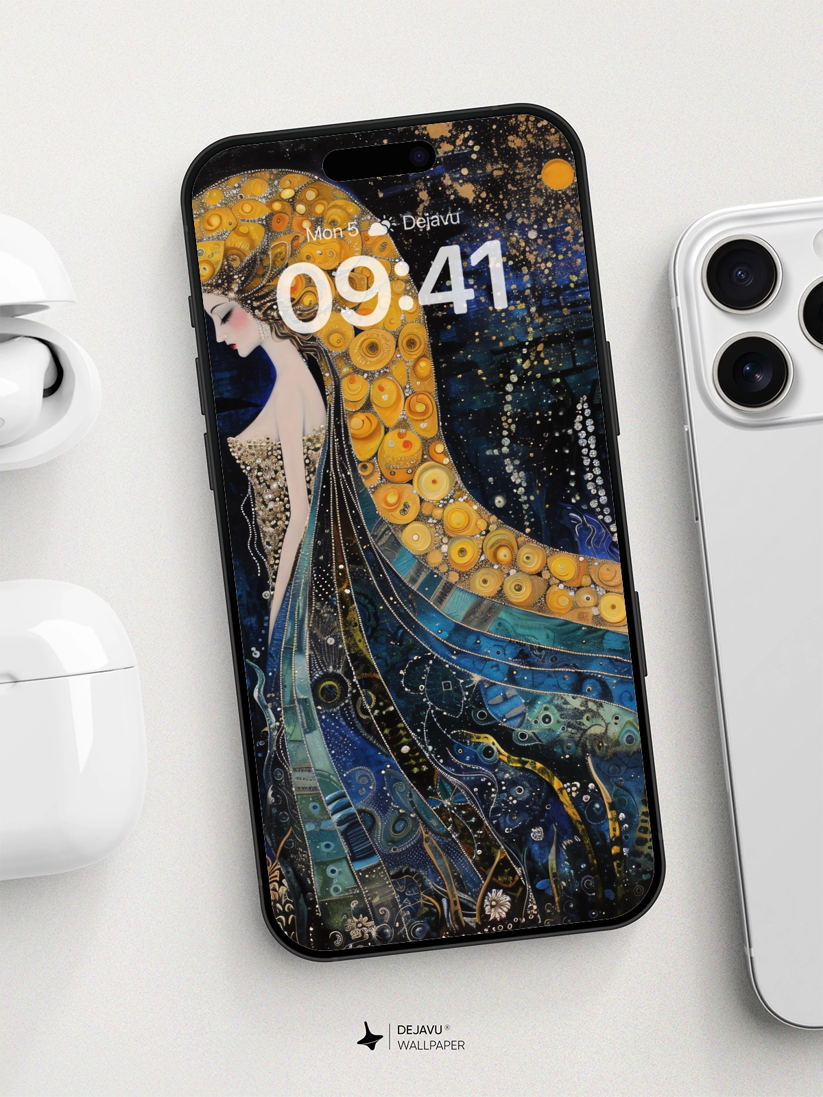 8K Abstract Art: Mystical Night Goddess Painting