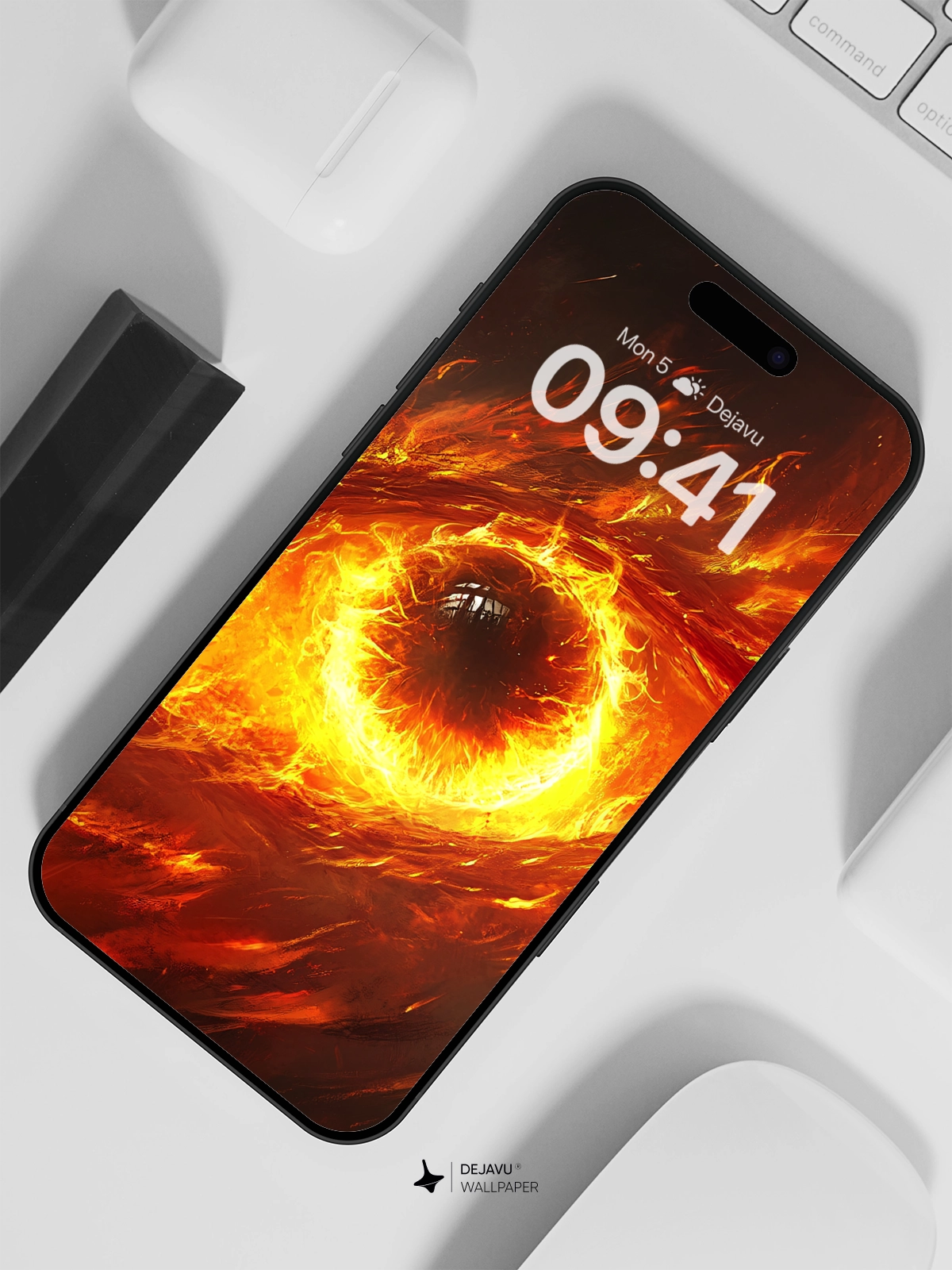 8K Abstract Fire Eye Wallpaper