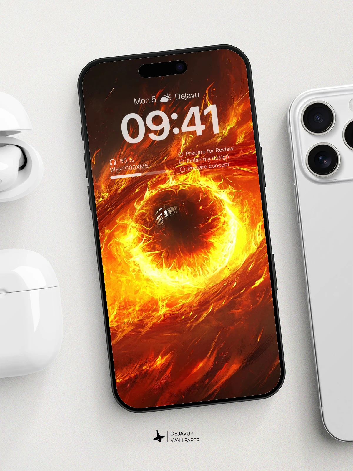 8K Abstract Fire Eye Wallpaper