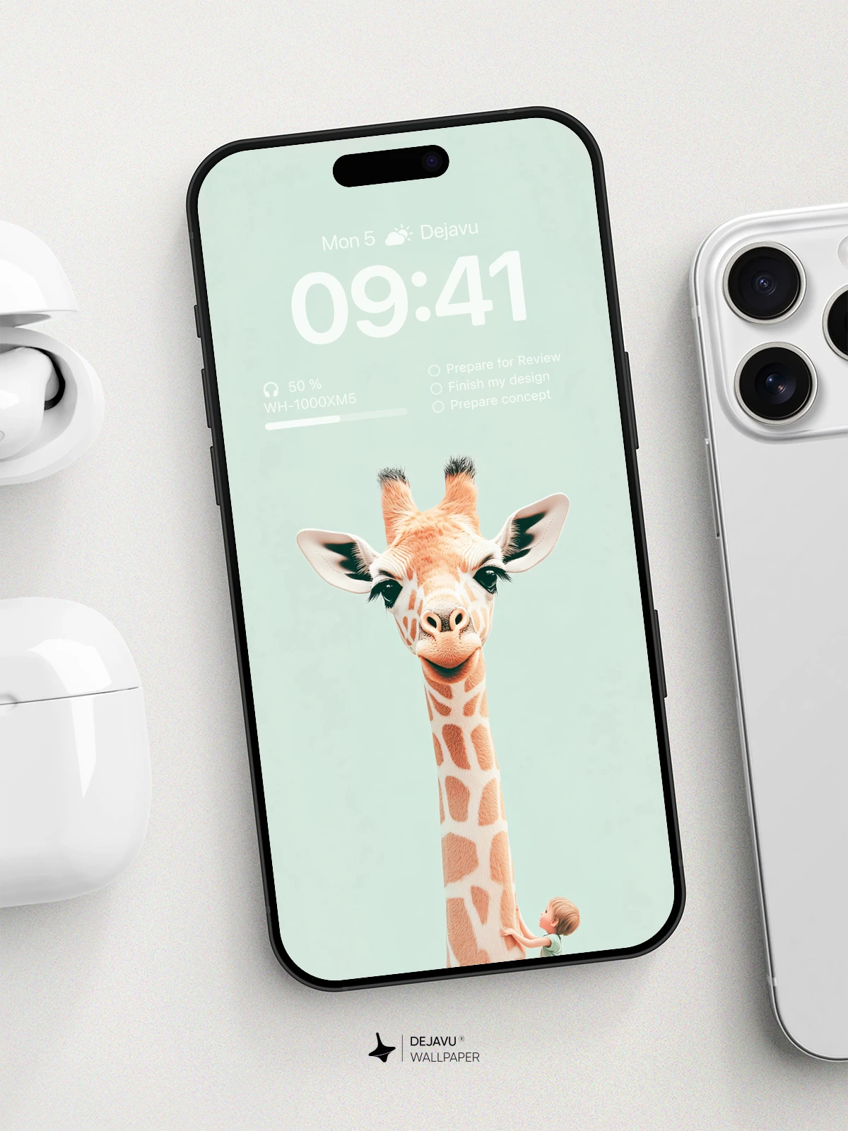 Whimsical Giraffe Wallpaper 8K for iPhone