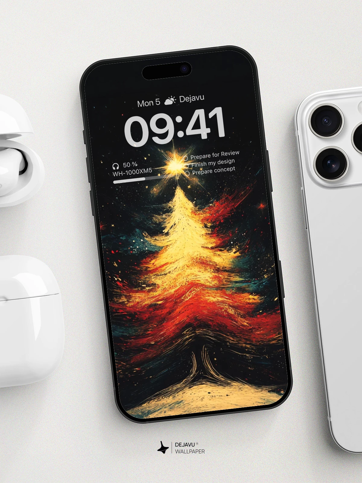 8K Abstract Christmas Tree Painting