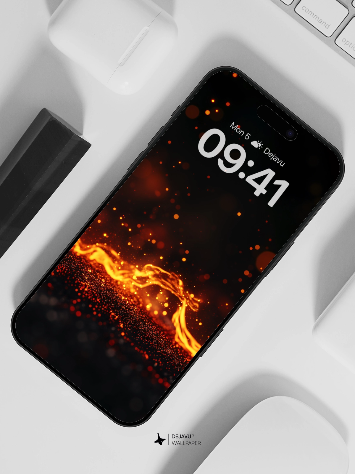 8K Abstract Fire Sparks Minimal Wallpaper