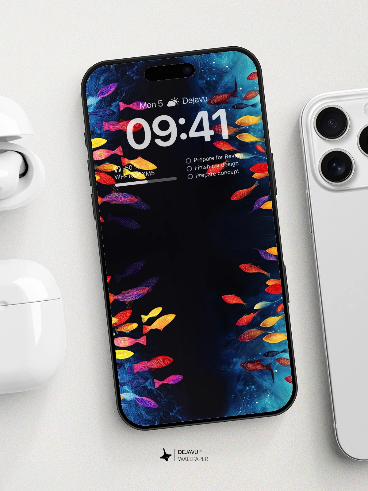 8K Abstract Fish Illustration: Vibrant and Colorful Wallpaper