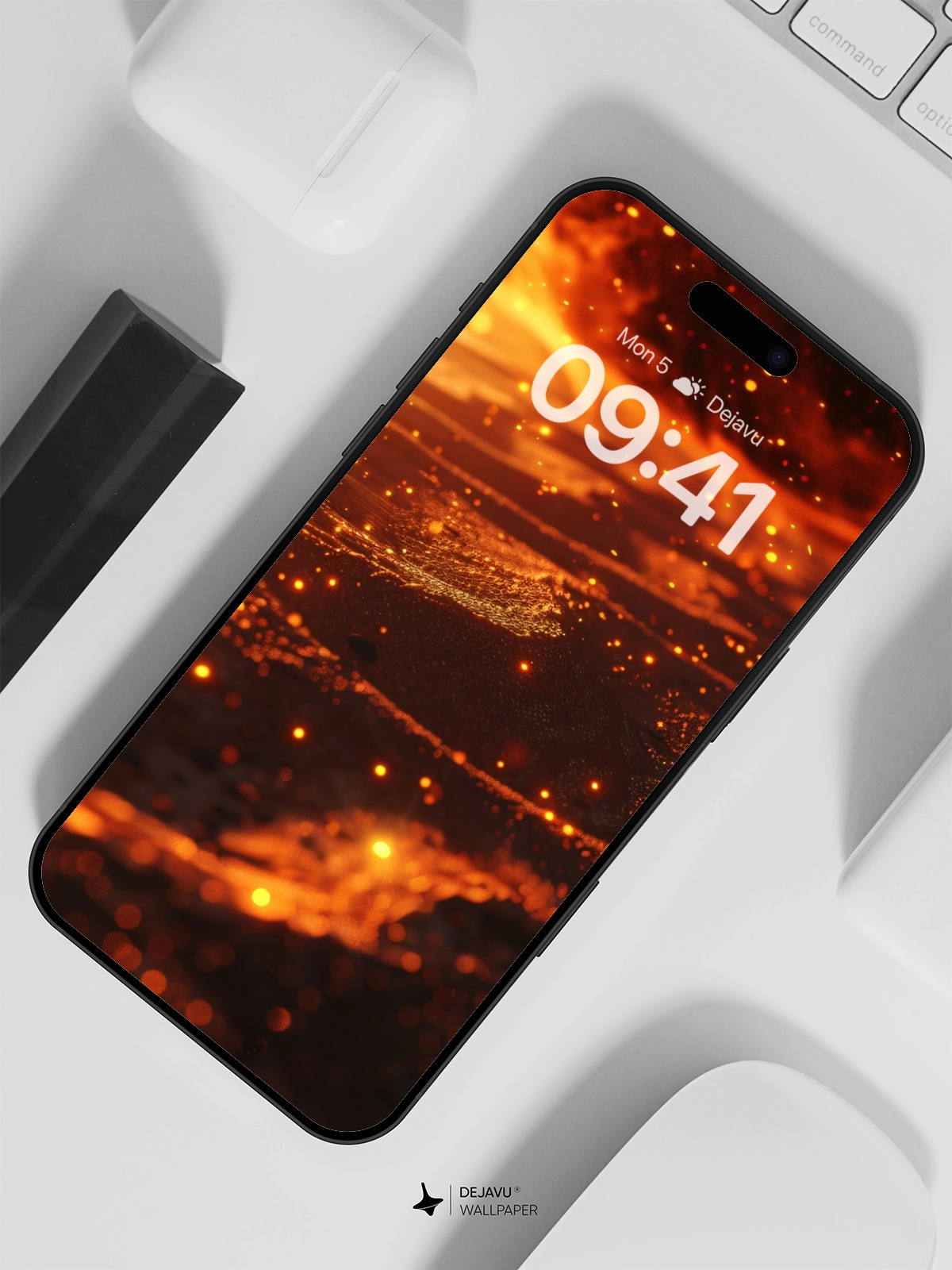 8K Abstract Fire and Sparks Minimal Aesthetic Wallpaper