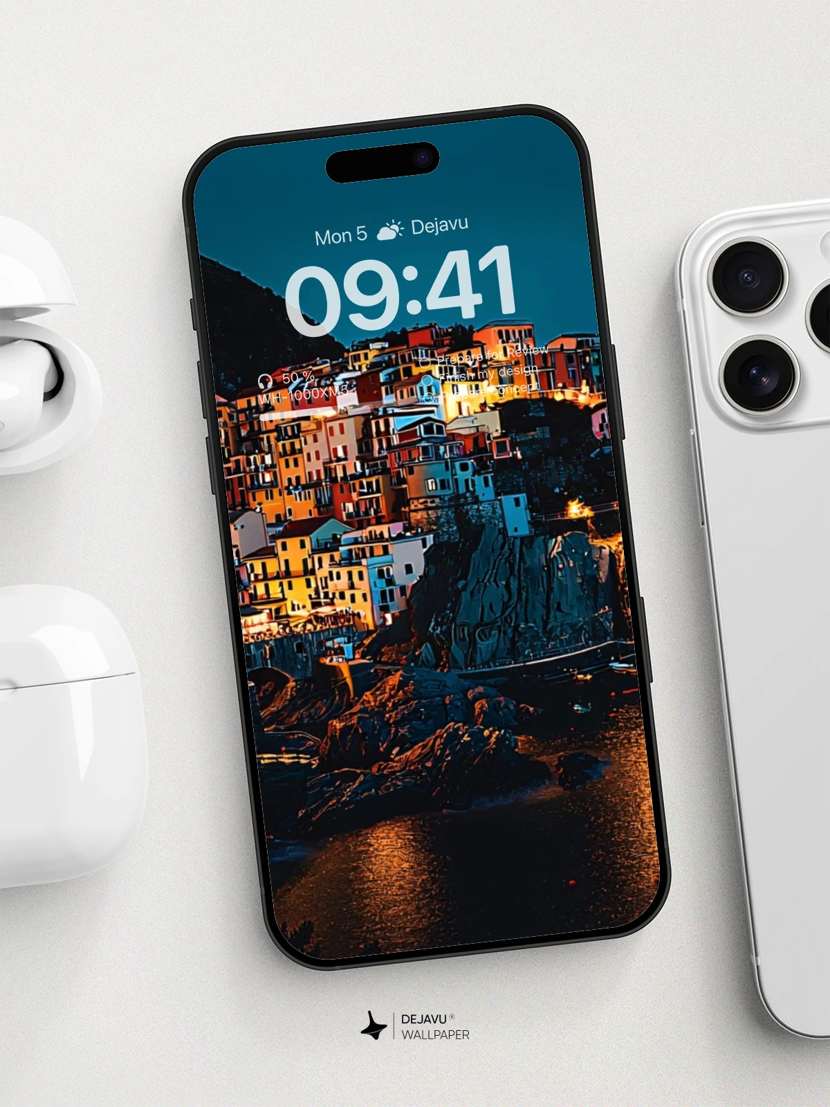 8K Aesthetic Night View of Coastal Town