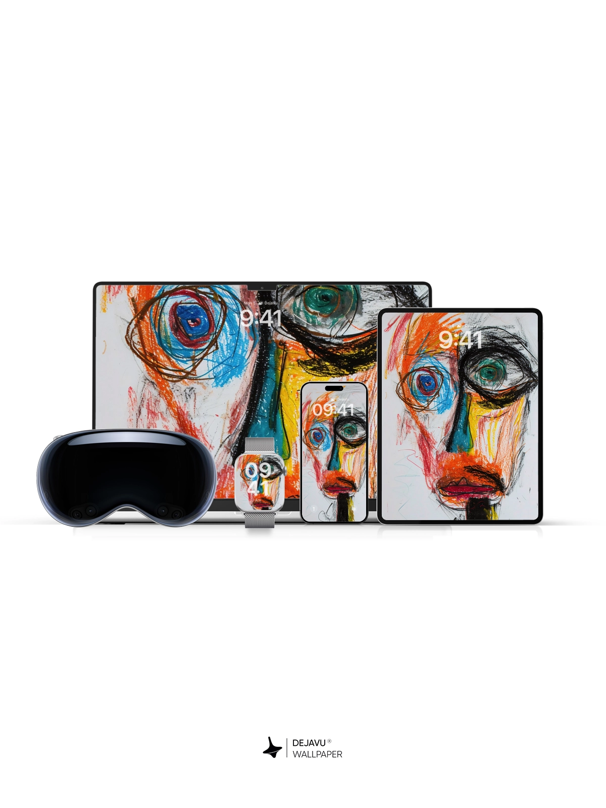 8K Abstract Face Illustration: Vibrant Colors and Bold Strokes