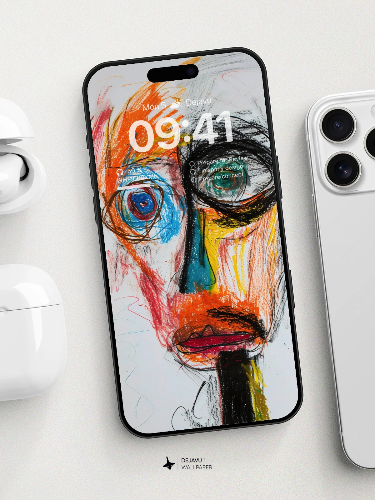 8K Abstract Face Illustration: Vibrant Colors and Bold Strokes