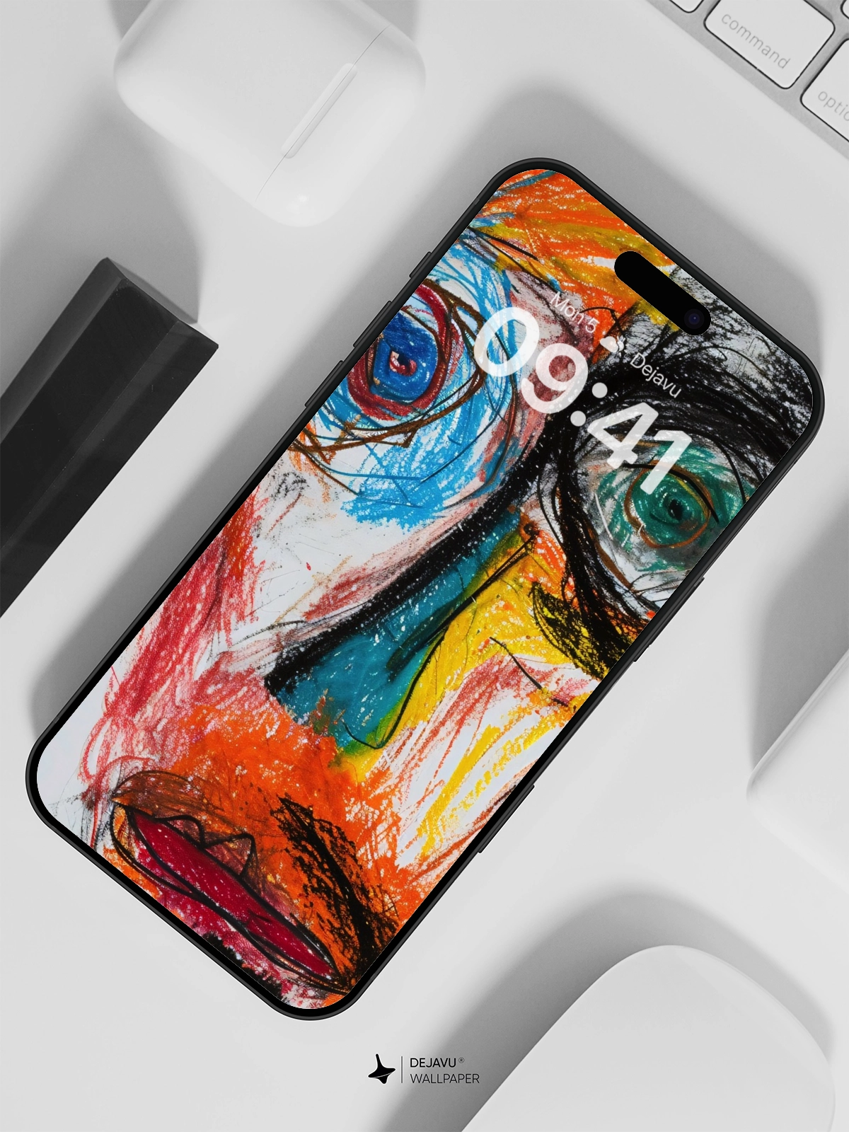 8K Abstract Face Illustration: Vibrant Colors and Bold Strokes