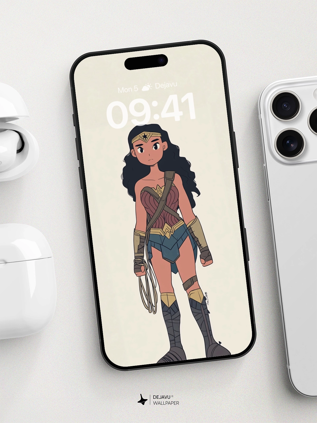 Wonder Woman Cartoon Wallpaper 8K