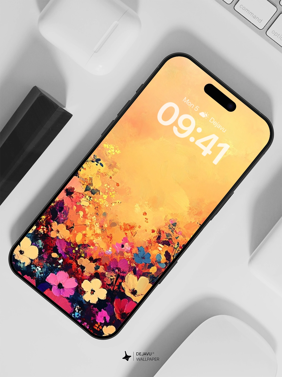 8K Abstract Floral Painting Wallpaper