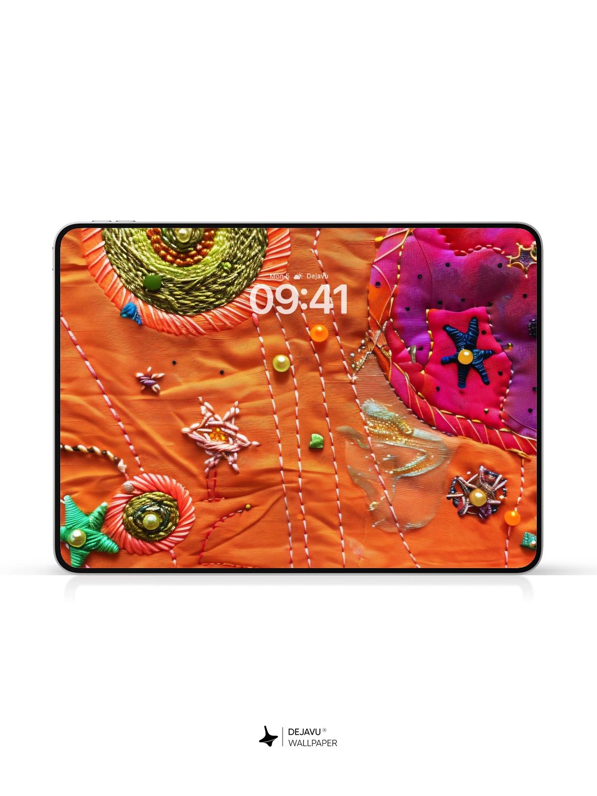 8K Abstract Embroidery Art: Vibrant Threads & Beads