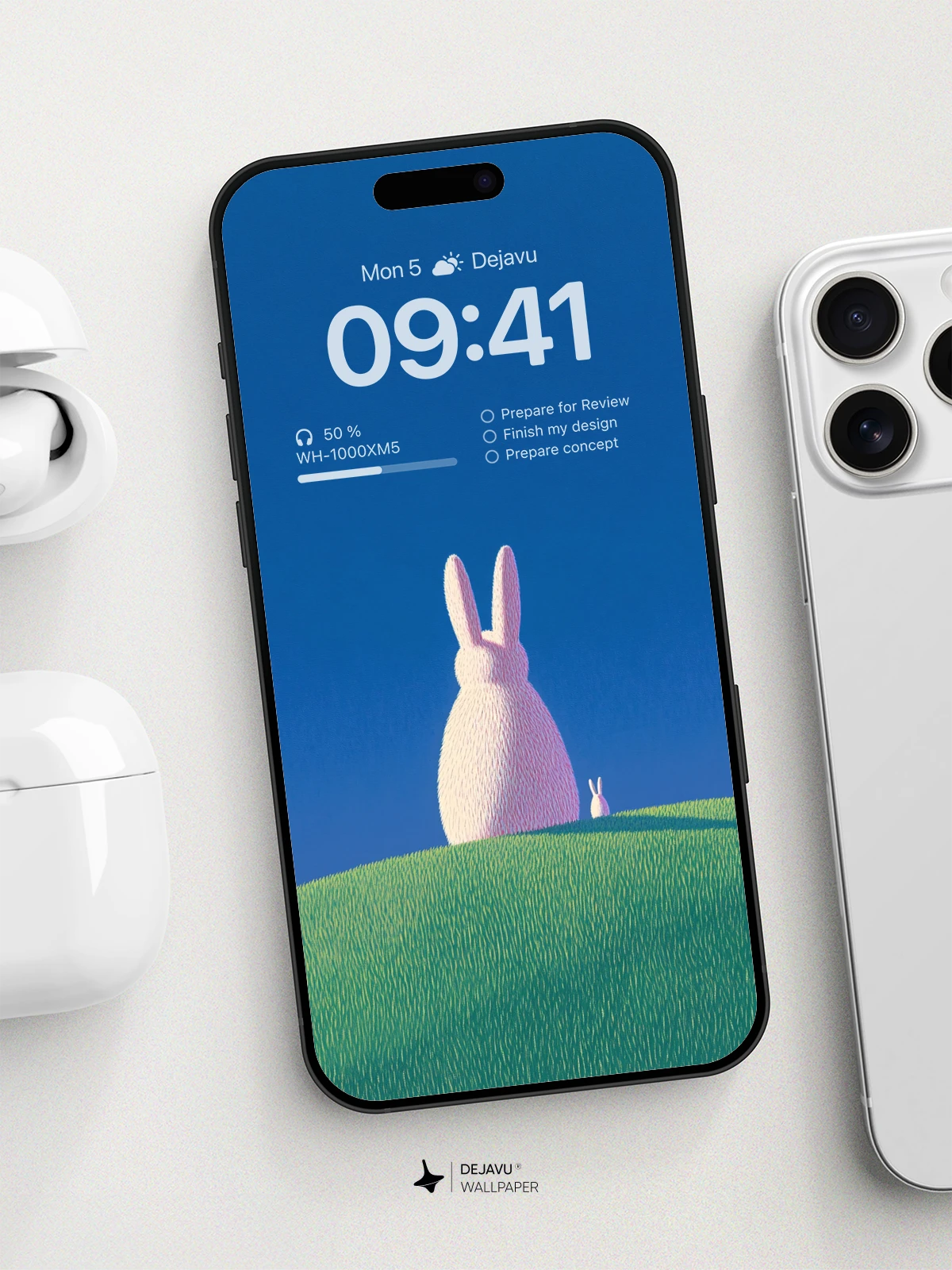 Whimsical Bunny Wallpaper 8K for iPhone