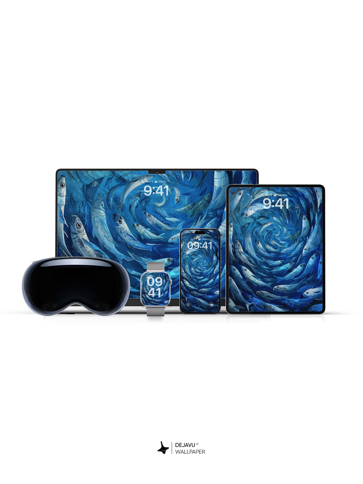 8K Abstract Fish Swirl Wallpaper