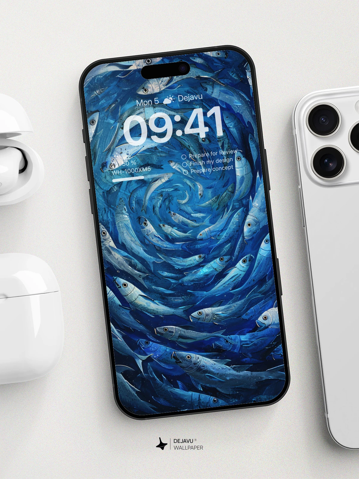 8K Abstract Fish Swirl Wallpaper