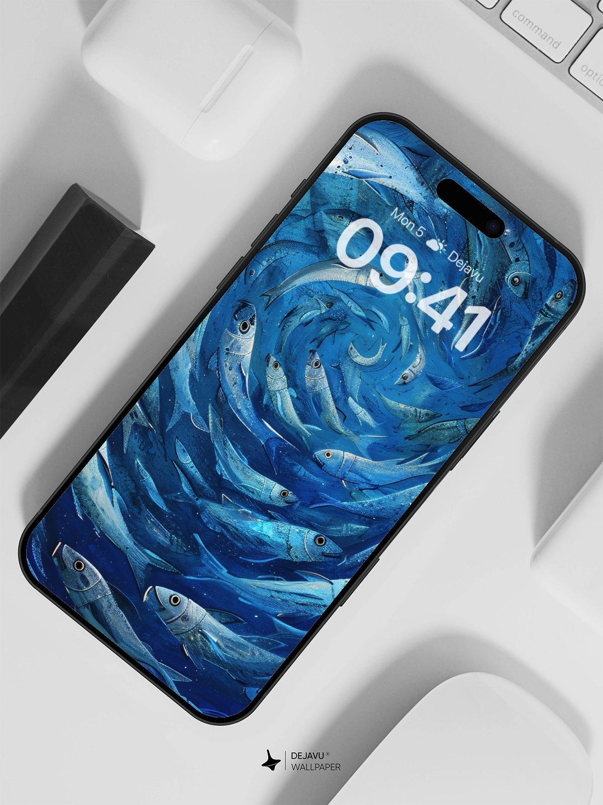 8K Abstract Fish Swirl Wallpaper