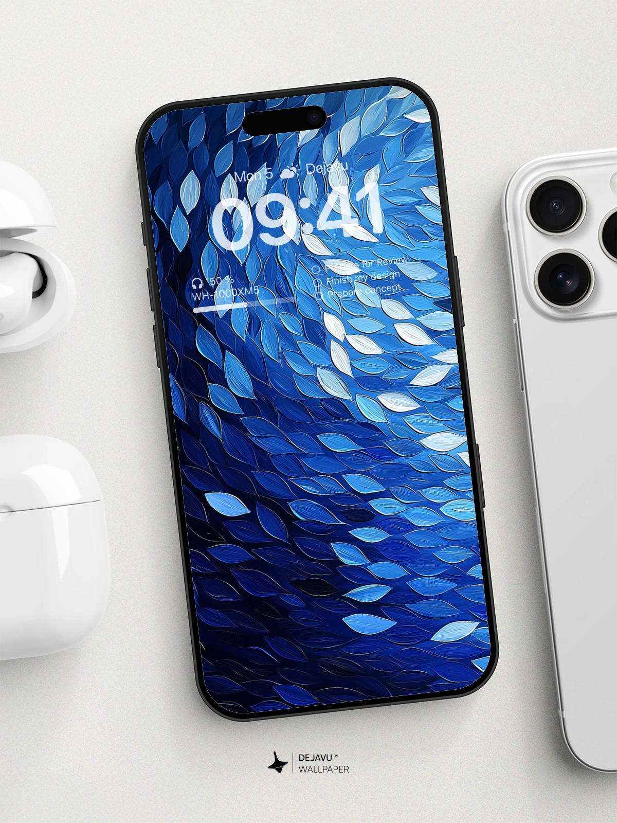 8K Abstract Blue Gradient Painting Wallpaper