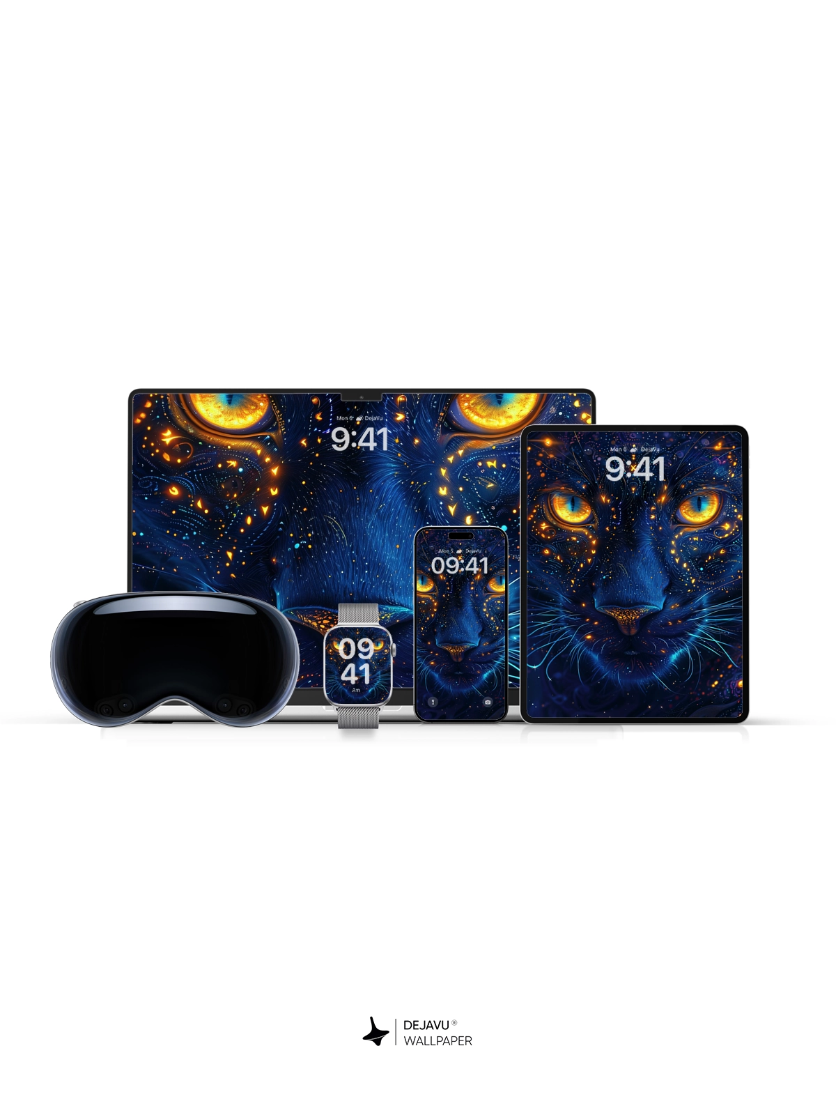 8K Abstract Cosmic Cat Wallpaper