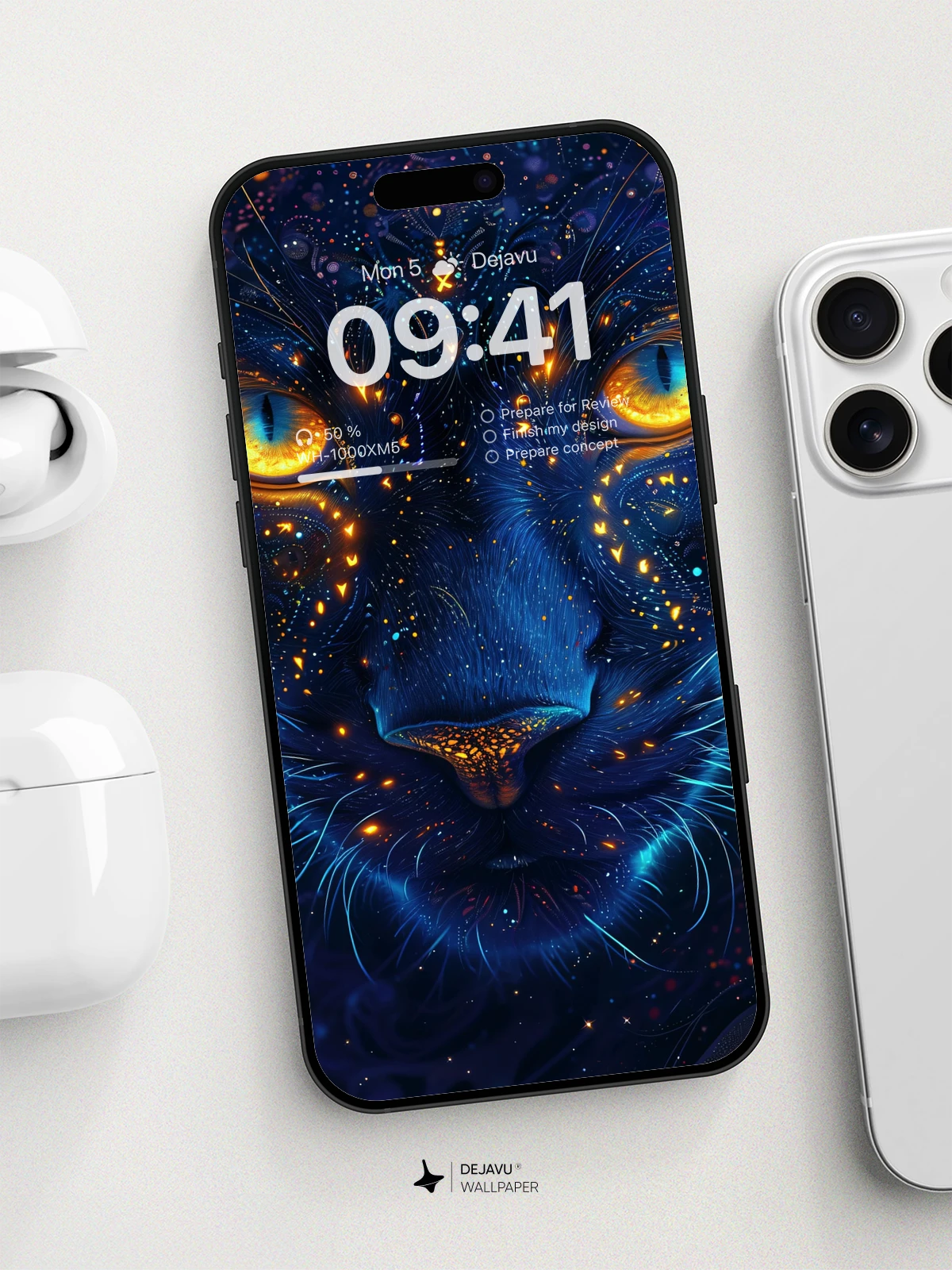 8K Abstract Cosmic Cat Wallpaper